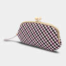 [錢包] Nishijin絲綢釦子錢包與kyo-kumihimo綁帶格子檢查（紫色）| Nishijin紡織品| Atelier Kyoto Nishijin