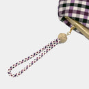 [錢包] Nishijin絲綢釦子錢包與kyo-kumihimo綁帶格子檢查（紫色）| Nishijin紡織品| Atelier Kyoto Nishijin