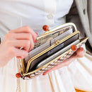 [錢包] Nishijin絲綢釦子錢包與kyo-kumihimo綁帶格子檢查（棕色）| Nishijin紡織品| Atelier Kyoto Nishijin