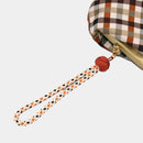 [錢包] Nishijin絲綢釦子錢包與kyo-kumihimo綁帶格子檢查（棕色）| Nishijin紡織品| Atelier Kyoto Nishijin