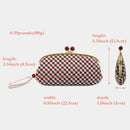 [WALLET] NISHIJIN SILK CLASP WALLET WITH KYO-KUMIHIMO STRAP GINGHAM CHECK (RED) | NISHIJIN TEXTILES | ATELIER KYOTO NISHIJIN