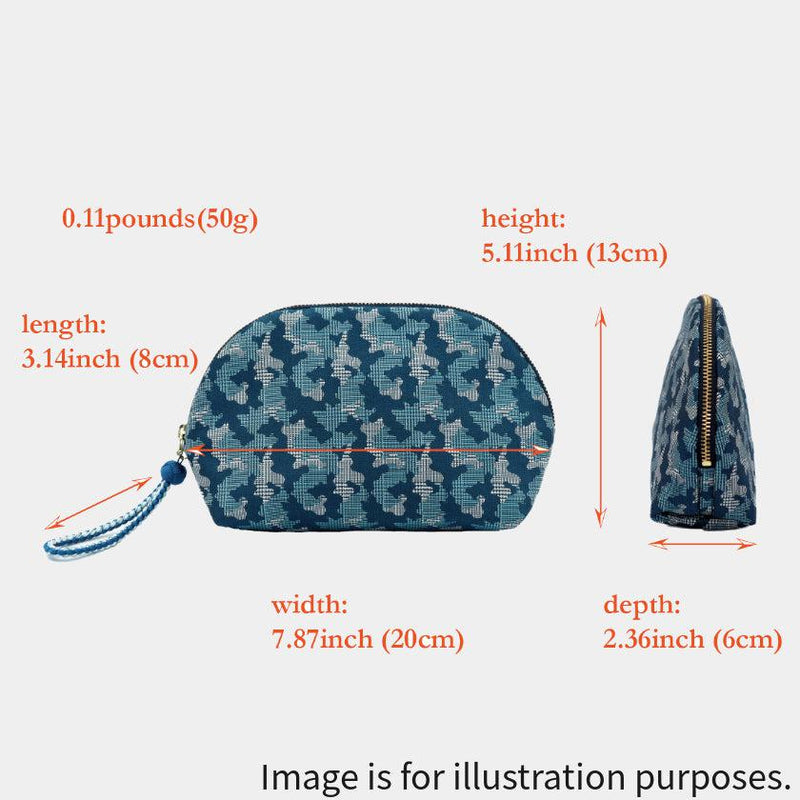 [กระเป๋า] Nishijin Silk Shell-Shout-Shoud Pouch Camouflage Glen Check กับ Kyo-Kumihimo (สีดำ) | Nishijin Textiles | Atelier Kyoto Nishijin