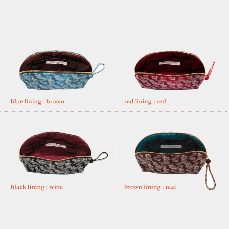 [小袋] Nishijin絲綢殼形袋裝迷彩Glen Glen與Kyo-Kumihimo（黑色）| Nishijin紡織品| Atelier Kyoto Nishijin