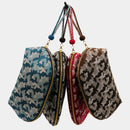 [POUCH] NISHIJIN SILK SHELL-SHAPED POUCH CAMOUFLAGE GLEN CHECK WITH KYO-KUMIHIMO (RED) | NISHIJIN TEXTILES | ATELIER KYOTO NISHIJIN