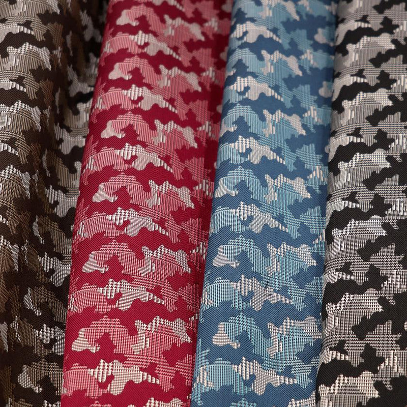 [กระเป๋า] Nishijin Silk Shell-Shout-Shoud Pouch Camouflage Glen Check กับ Kyo-Kumihimo (สีน้ำตาล) | Nishijin Textiles | Atelier Kyoto Nishijin