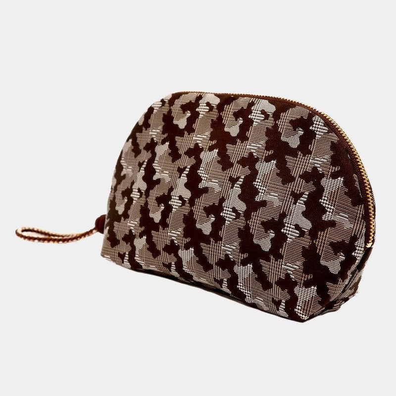 [小袋] Nishijin絲綢殼形袋裝迷彩Glen Glen與Kyo-Kumihimo（棕色）| Nishijin紡織品| Atelier Kyoto Nishijin