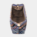 [POUCH] Nishijin Silk Zipper-Clasp อุปกรณ์เสริมของ Nishijin Silk-Clasp Pouch Multi-Check (Sky Blue) | Nishijin Textiles | Atelier Kyoto Nishijin