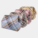 [POUCH] Nishijin Silk Zipper-Clasp อุปกรณ์เสริมของ Nishijin Silk-Clasp Pouch Multi-Check (Sky Blue) | Nishijin Textiles | Atelier Kyoto Nishijin