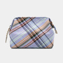 [POUCH] Nishijin Silk Zipper-Clasp อุปกรณ์เสริมของ Nishijin Silk-Clasp Pouch Multi-Check (Sky Blue) | Nishijin Textiles | Atelier Kyoto Nishijin