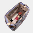 [POUCH] Nishijin Silk Zipper-Clasp อุปกรณ์เสริมของ Nishijin Silk-Clasp Pouch Multi-Check (Sky Blue) | Nishijin Textiles | Atelier Kyoto Nishijin