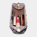 [POUCH] Nishijin Silk Zipper-Clasp อุปกรณ์เสริมของ Nishijin Silk-Clasp Pouch Multi-Check (Sky Blue) | Nishijin Textiles | Atelier Kyoto Nishijin