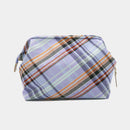 [POUCH] Nishijin Silk Zipper-Clasp อุปกรณ์เสริมของ Nishijin Silk-Clasp Pouch Multi-Check (Sky Blue) | Nishijin Textiles | Atelier Kyoto Nishijin