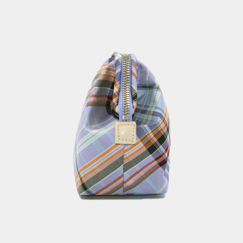 [小袋]耐水的nishijin silk liss clasp cossory袋多檢查（天藍色）| Nishijin紡織品| Atelier Kyoto Nishijin