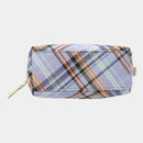 [POUCH] Nishijin Silk Zipper-Clasp อุปกรณ์เสริมของ Nishijin Silk-Clasp Pouch Multi-Check (Sky Blue) | Nishijin Textiles | Atelier Kyoto Nishijin