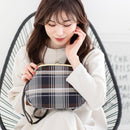 [肩帶]耐水的nishijin silk clasp gama-guchi搭配格子呢（木炭黑）| Nishijin紡織品| Atelier Kyoto Nishijin