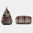 [肩帶]耐水的nishijin silk clasp gama-guchi與格子呢檢查（米色）| Nishijin紡織品| Atelier Kyoto Nishijin