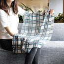 [SCARF] LATTICE (WHITE, BLUE, & GRAY) | KYO YUZEN DYEING | NOGIGUCHI KIHEI