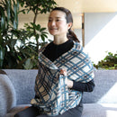 [SCARF] LATTICE (WHITE, BLUE, & GRAY) | KYO YUZEN DYEING | NOGIGUCHI KIHEI