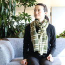 [SCARF] LATTICE (DARK GREEN) S | KYO YUZEN DYEING | NOGIGUCHI KIHEI