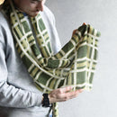 [SCARF] LATTICE (DARK GREEN) S | KYO YUZEN DYEING | NOGIGUCHI KIHEI