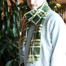 [SCARF] LATTICE (DARK GREEN) S | KYO YUZEN DYEING | NOGIGUCHI KIHEI