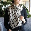 [SCARF] CHEESE CHECK (MONOCHROME) S | KYO YUZEN DYEING | NOGIGUCHI KIHEI