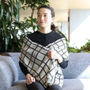 [SCARF] CHEESE CHECK (MONOCHROME) S | KYO YUZEN DYEING | NOGIGUCHI KIHEI