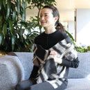 [圍巾]大格（黑色米色）S | Kyo Yuzen染色| Nogiguchi Kihei