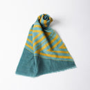 [Scarf] Irekobishi (Indigo Green Ocher) S | การย้อมสี Kyo Yuzen | Nogiguchi Kihei