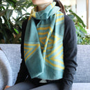 [Scarf] Irekobishi (Indigo Green Ocher) S | การย้อมสี Kyo Yuzen | Nogiguchi Kihei