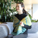 [Scarf] Irekobishi (Indigo Green Ocher) S | การย้อมสี Kyo Yuzen | Nogiguchi Kihei