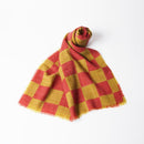 [SCARF]  CHECKERED (RED OCHRE) | KYO YUZEN DYEING | NOGIGUCHI KIHEI