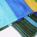 [Scarf] Chase Stripe (Blue-Green) | การย้อมสี Kyo Yuzen | Nogiguchi Kihei