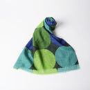 [SCARF]  LARGE POLKA DOTS (BLACK-GREEN-BLUE) | KYO YUZEN DYEING | NOGIGUCHI KIHEI