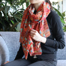 [圍巾]廣場（紅色）| Kyo Yuzen染色| Nogiguchi Kihei