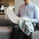 [STOLE] COTTON PENGUIN (MAGELLAN GRAY) | KYO YUZEN DYEING | NOGIGUCHI KIHEI