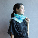 [ขโมย] ผ้าลินิน 160 x 35 เบญจมาศ Seggy (สีน้ำเงิน) | การย้อมสี Kyo Yuzen | Nogiguchi Kihei