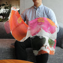 [STOLE] LINEN 160 X 35 HIBISCUS (VERMILION-PINK) | KYO YUZEN DYEING | NOGIGUCHI KIHEI