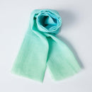 [ขโมย] ผ้าลินิน 190 x 52 การไล่ระดับสีผสม (สีฟ้าอ่อน) | การย้อมสี Kyo Yuzen | Nogiguchi Kihei