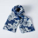 [ขโมย] ผ้าลินิน 190 x 52 ดอกไม้ yuzen (สีขาว) | การย้อมสี Kyo Yuzen | Nogiguchi Kihei