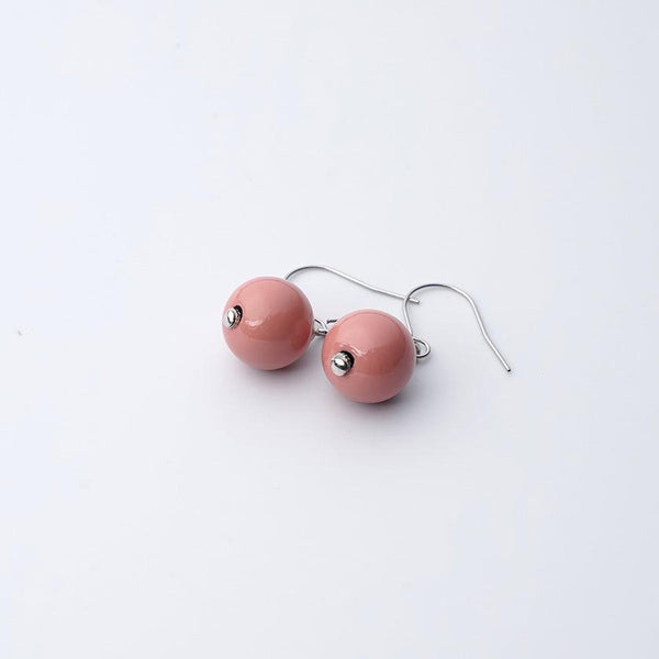 [귀걸이] 단일 비드 (분홍색) | 래커 비드 | 마수 이사이