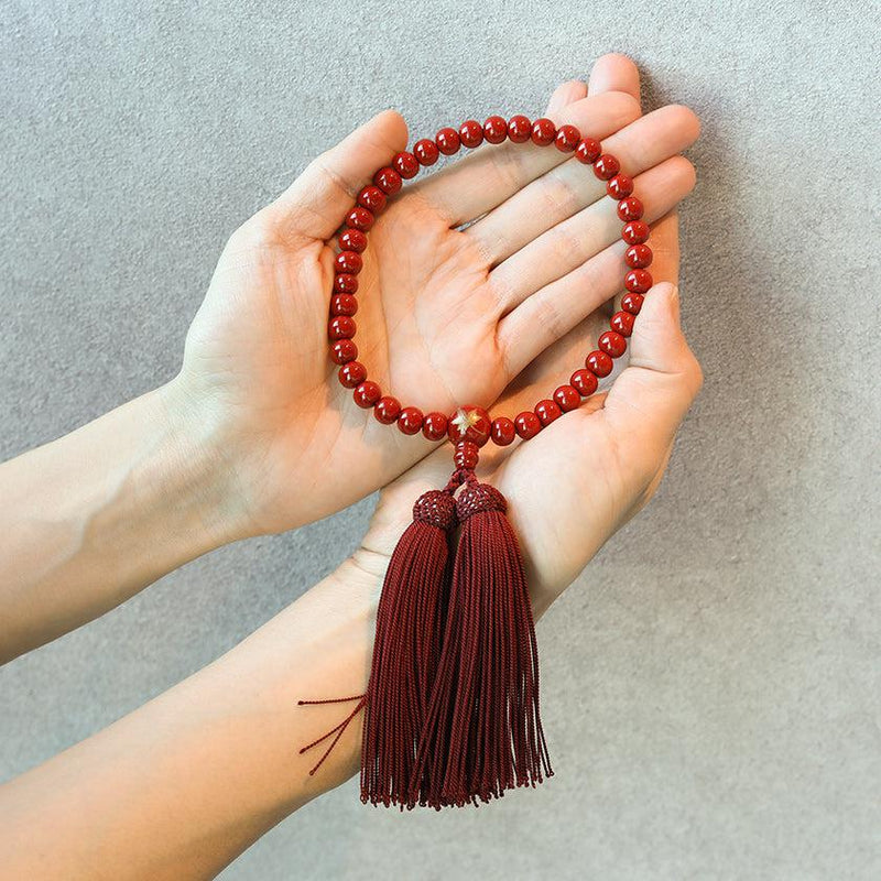 [PRAYER BEADS] MAKIE FOR WOMEN (RED) | LACQUER BEAD | MASUISAI