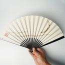 [HAND FAN] CRESCENT MOON (WHITE) BRONZE | KARAKAMI (JAPANESE PAPER)｜KEIBIFUGETSU
