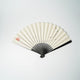 [HAND FAN] CRESCENT MOON (WHITE) SILVER LEAF | KARAKAMI (JAPANESE PAPER)EKEIBIFUGETSU