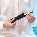 [HAND FAN] CRESCENT MOON (WHITE) SILVER LEAF | KARAKAMI (JAPANESE PAPER)｜KEIBIFUGETSU