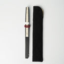 [HAND FAN] CRESCENT MOON (WHITE) SILVER LEAF | KARAKAMI (JAPANESE PAPER)｜KEIBIFUGETSU