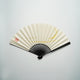 [HAND FAN] CRESCENT MOON (WHITE) GOLD LEAF | KARAKAMI (JAPANESE PAPER)EKEIBIFUGETSU