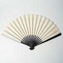 [HAND FAN] CRESCENT MOON (WHITE) GOLD LEAF | KARAKAMI (JAPANESE PAPER)｜KEIBIFUGETSU
