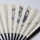 [HAND FAN] FULL MOON (WHITE) SILVER LEAF | KARAKAMI (JAPANESE PAPER)｜KEIBIFUGETSU