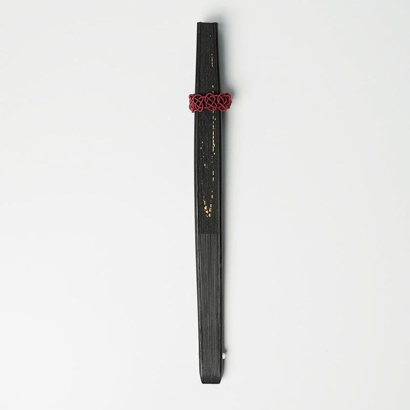 [Hand Fan] Crescent Moon (สีดำ) Bronze | Karakami (กระดาษญี่ปุ่น) ｜ keibifugetsu